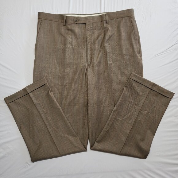 Vintage Claiborne Mens Dress Pants 38 x 32 Straight Leg Wool Lined Cuffed Hem - Picture 1 of 14